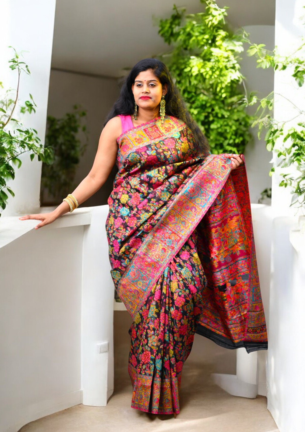 MNS_7943-Photoroom Pashmina Woven Silk With Floral Design Saree - Image 1